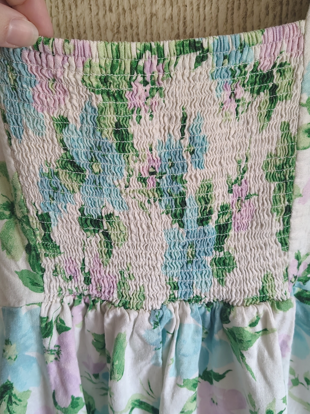 Old Navy Fit & Flare Linen Blend Sundress, Pink & Blue Floral, Sz 2X - Picture 8 of 9